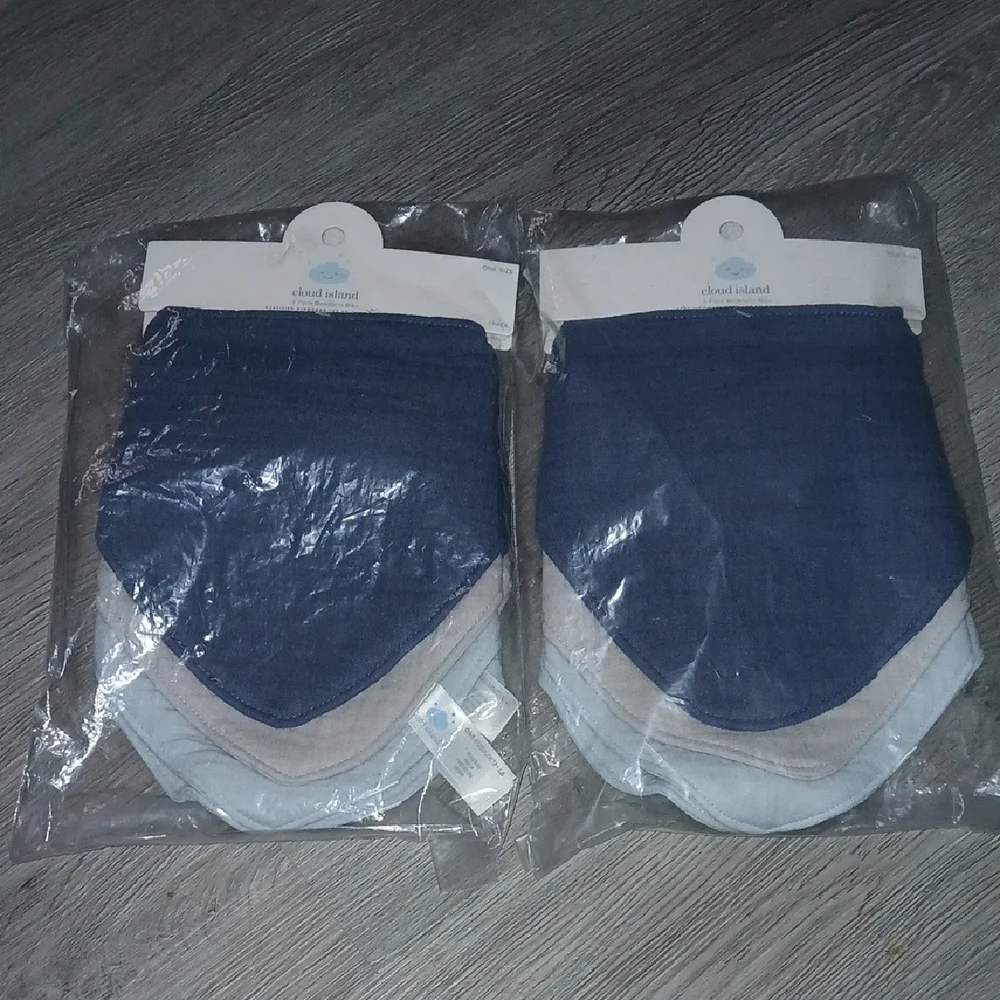 Cloud Island Baby Muslin Bandana Bibs Sz 0-12 months ( 4 sets of 3) 12 bibs